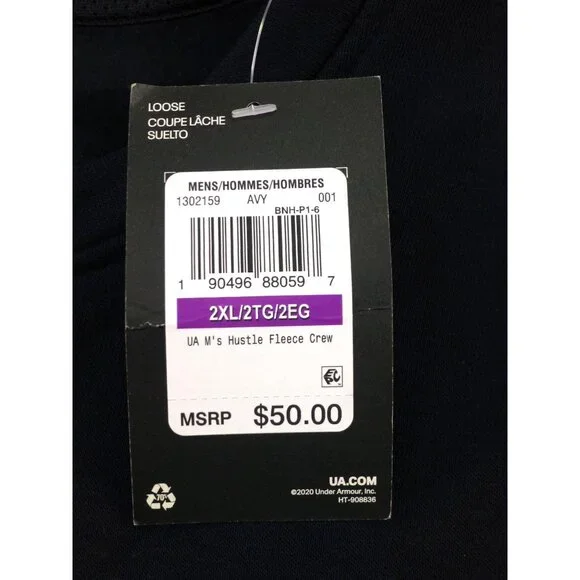 NWT Under Armour Stewart Haas Racing Fleece Kangaroo Pocket Sweatshirt 2XL - Picture 4 of 12